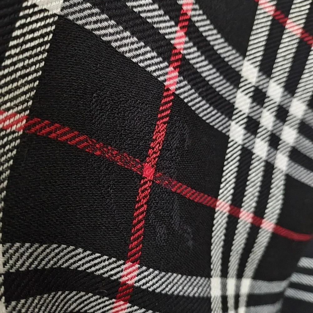 Burberry Nova Check Scarf Stole Muffler Black 100% Cashmere England Embroidered